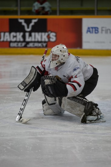 Cariboo Cougars goalie, Griffen Outhouse © J. Ashley Nixon