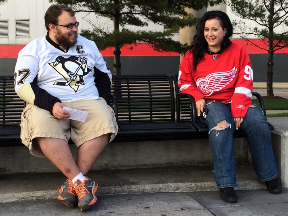 Penguins and Red Wings together © J. Ashley Nixon