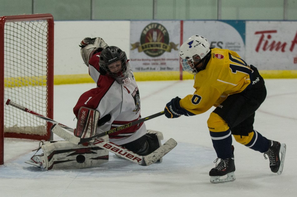Action from the hockey tournament t The Fenlands Banff Recreation Centre © J. Ashley Nixon