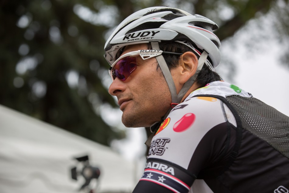 Fred "Fast Freddy" Rodriguez at the starting line in Edmonton for Stage 6 of the cycling Tour of Alberta © J. Ashley Nixon