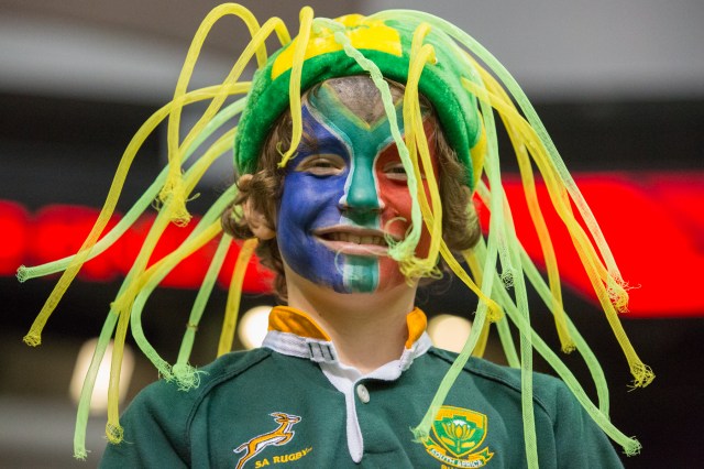 Young South Africa rugby fan at the HSBC Canada Sevens in Vancouver. © J. Ashley Nixon