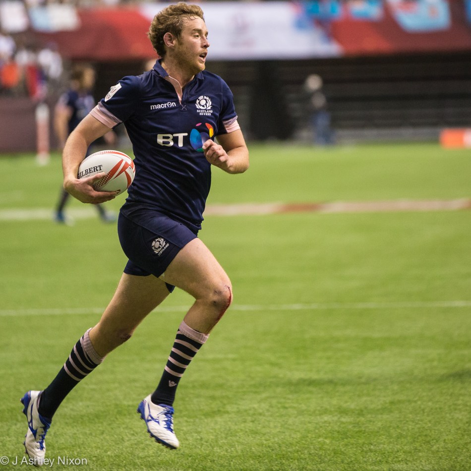 Scotland rugby sevens captain, Scott Wight playing against South Africa in the Vancouver round of the World Rugby HSBC Sevens Series © J. Ashley Nixon