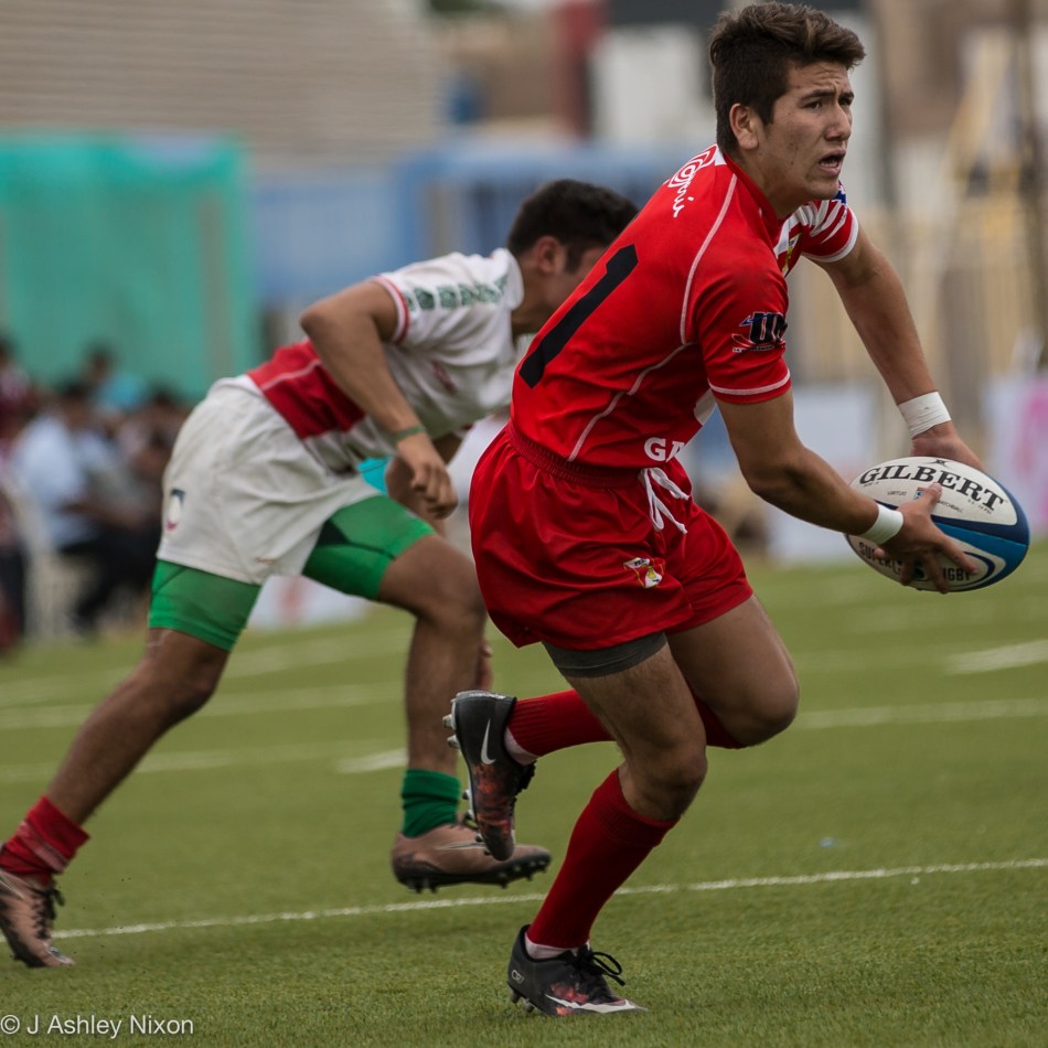 William Nixon (Calgary Canucks) in action for Peru at the South America U18 rugby tournament, Chiclayo, Peru, Round 2: Peru vs Mexico. © J. Ashley Nixon